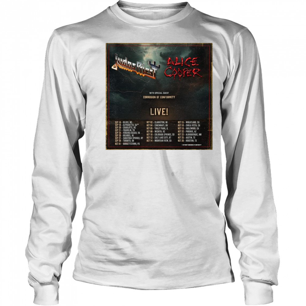 Judas Priest – Alice Cooper with Corrosion Of Conformity Sept and Oct 2025 t-shirt Long Sleeved