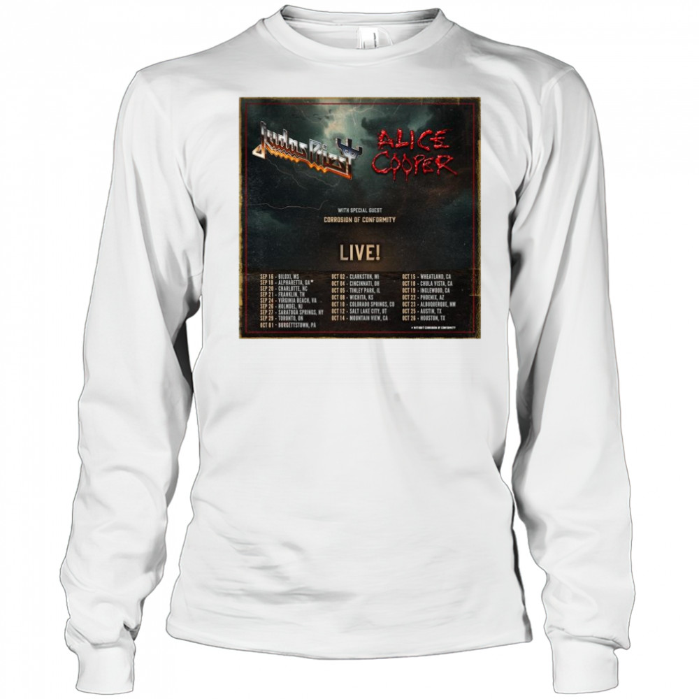 Judas Priest – Alice Cooper with Corrosion Of Conformity Sept and Oct 2025 t-shirt Long Sleeved