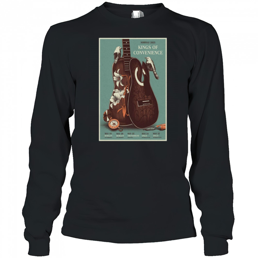 Kings Of Convenience Norway Tour May 19 – 25 2025 Bergen Bergen Trondheim Oslo t-shirt Long Sleeved