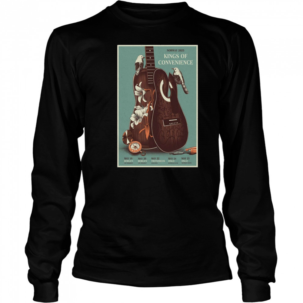Kings Of Convenience Norway Tour May 19 – 25 2025 Bergen Bergen Trondheim Oslo t-shirt Long Sleeved