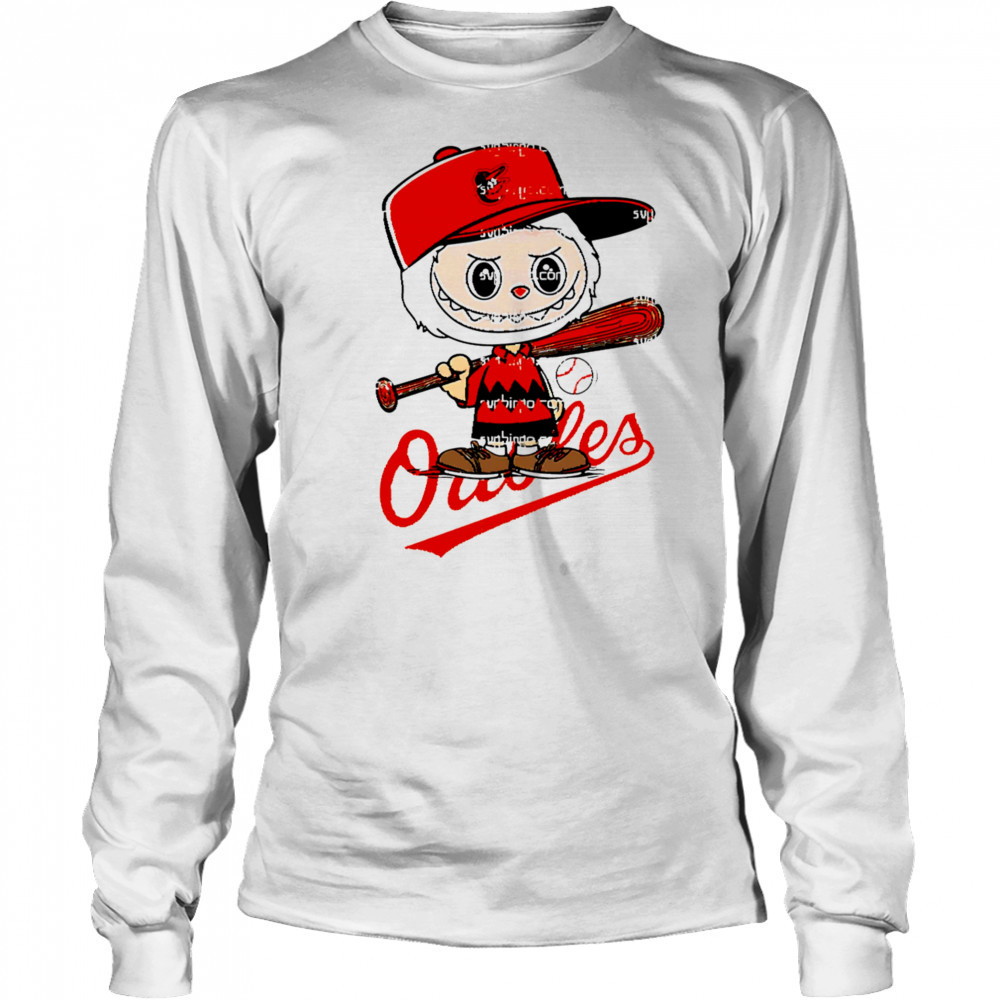 Labubu Charlie Brown Baltimore Orioles shirt Long Sleeved