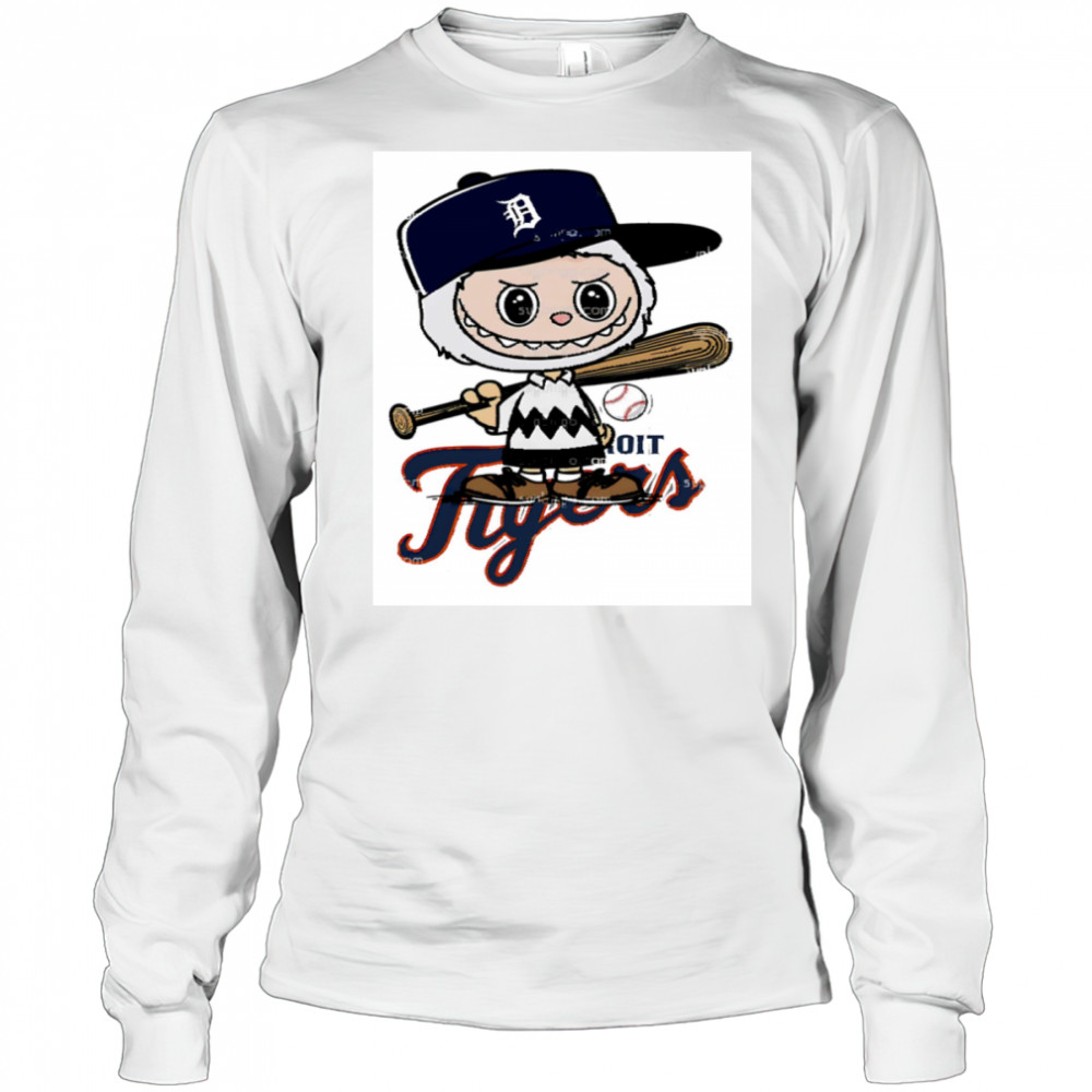 Labubu Charlie Brown Detroit Tigers shirt Long Sleeved