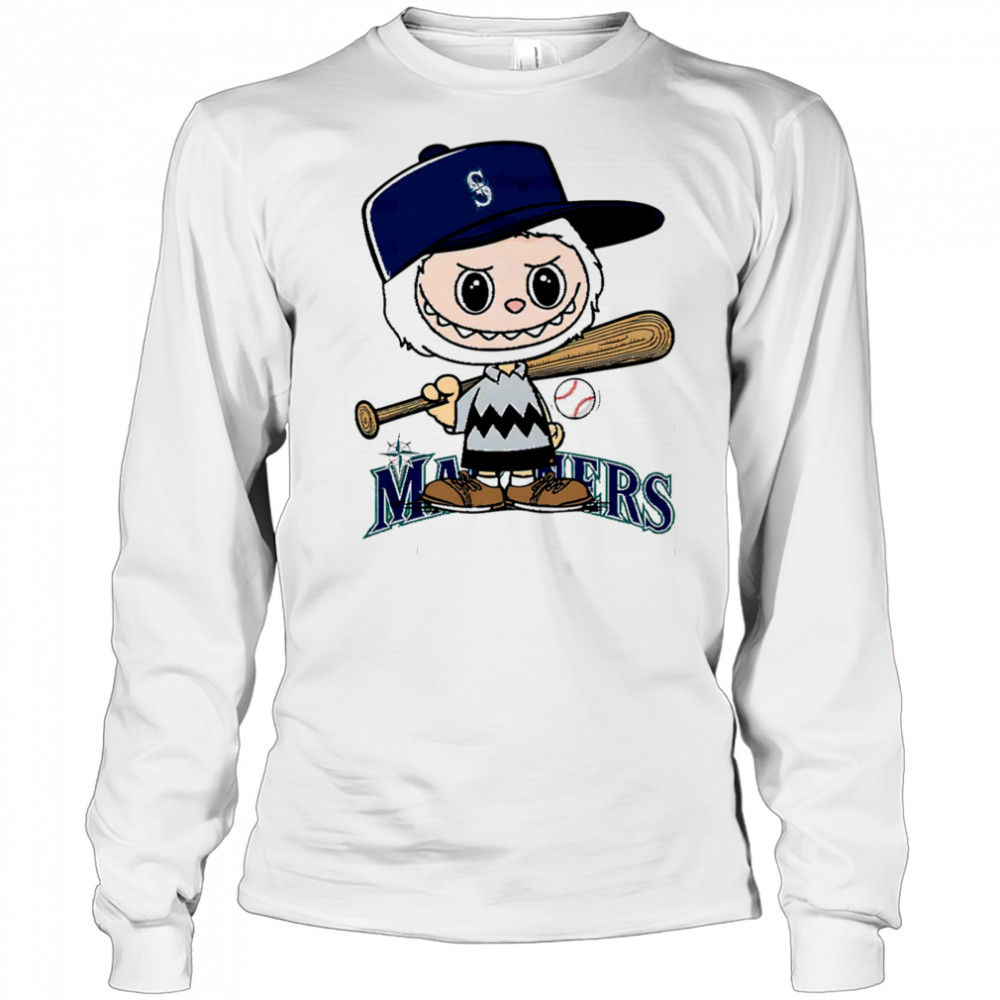 Labubu Charlie Brown Seattle Mariners shirt Long Sleeved