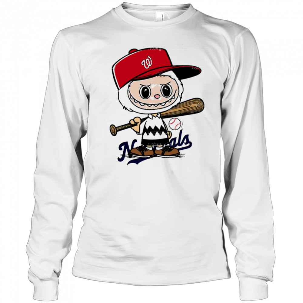 Labubu Charlie Brown Washington Nationals shirt Long Sleeved