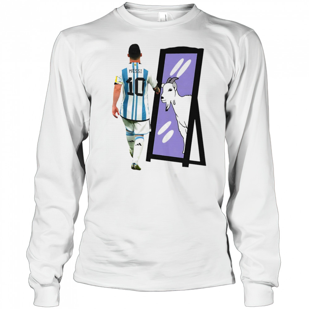 Lionel Messi Goat mirror shirt Long Sleeved