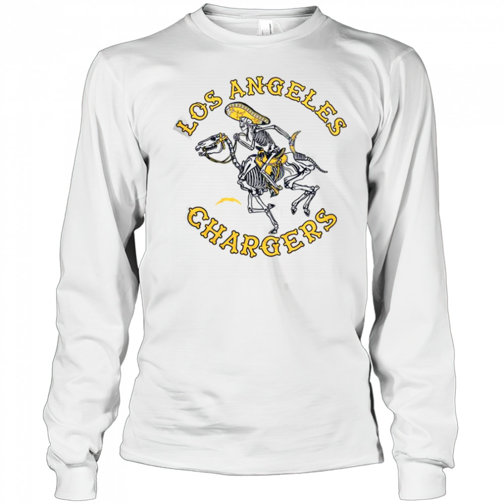 Los Angeles Chargers Dia De Los Muertos T-Shirt Long Sleeved