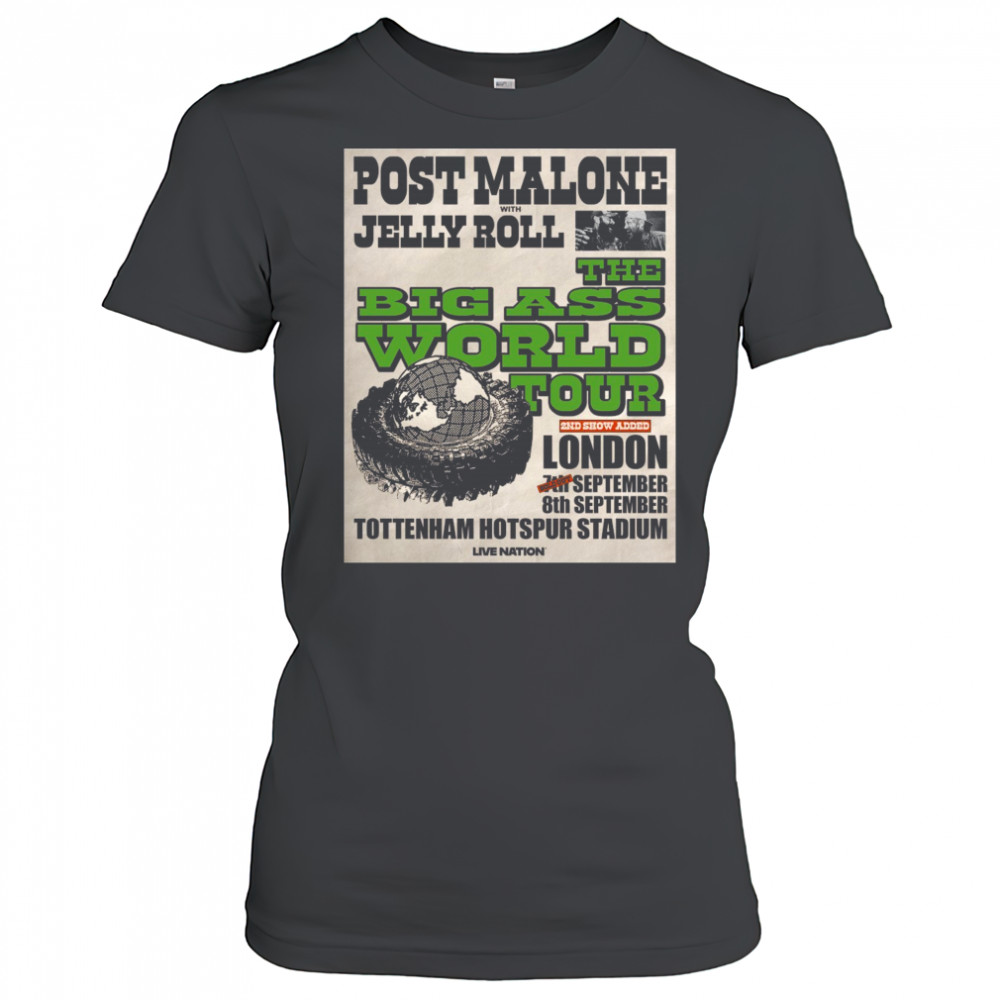 Malone With Jelly Roll The Big Ass World Tour London Tottenham Hotspur Stadium Sept 2025 Poster t-shirt Women's T-shirt