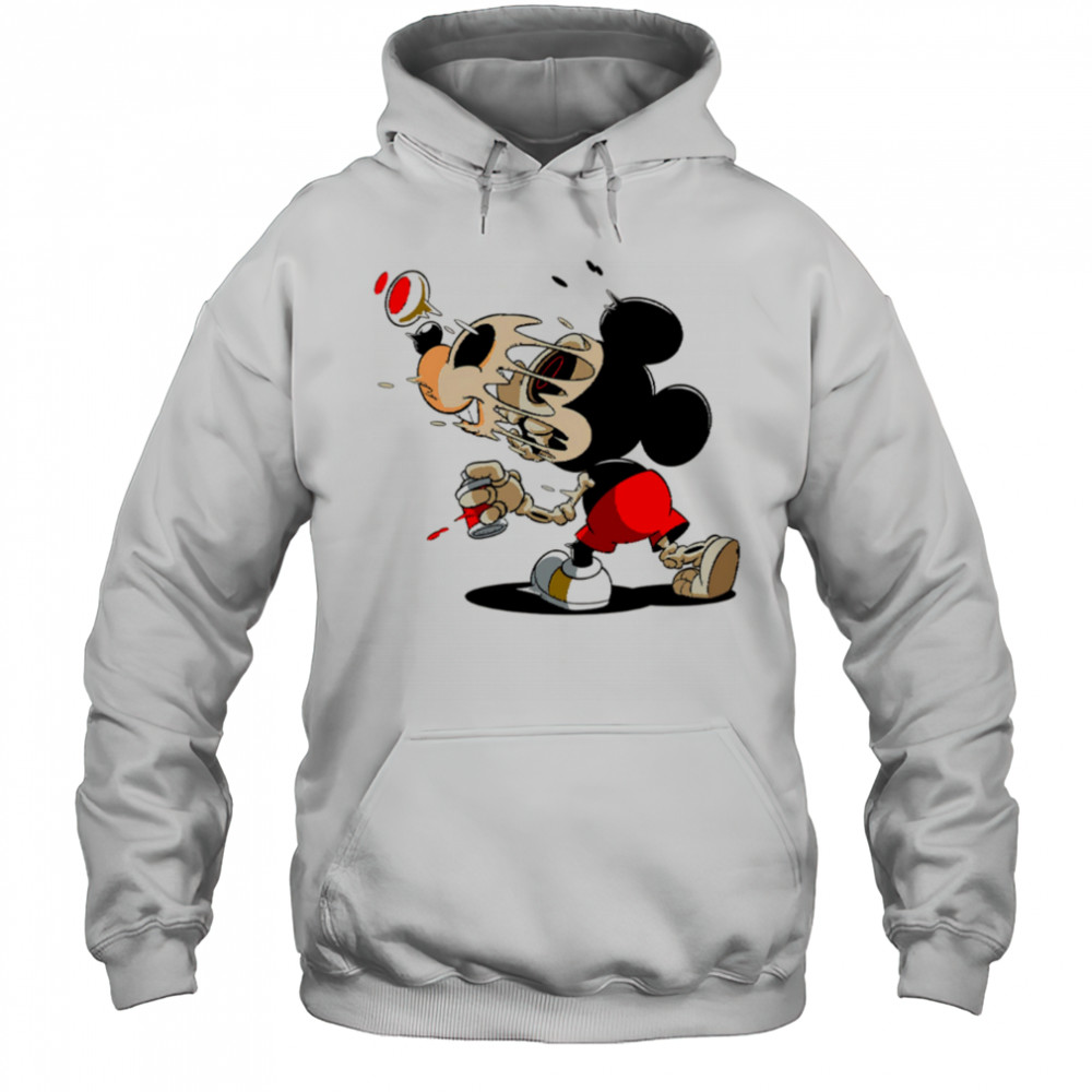 Melting Mickey Mouse Skeleton Street Art Cartoon Graphic shirt Hoodie