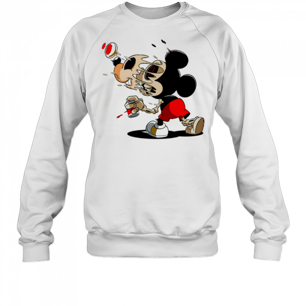 Melting Mickey Mouse Skeleton Street Art Cartoon Graphic shirt Sweatshirt