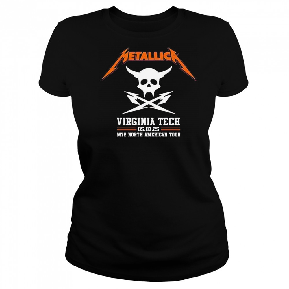 Metallica M72 North American Tour 2025 Merch Pop Up Virginia Tech Exit Light Enter Night Shirt Women's T-shirt