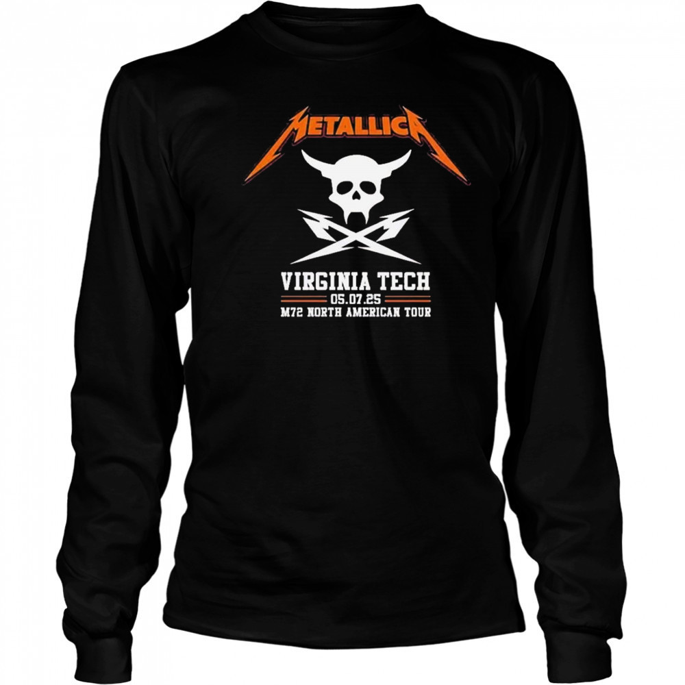 Metallica M72 North American Tour 2025 Merch Pop Up Virginia Tech Exit Light Enter Night Shirt Long Sleeved