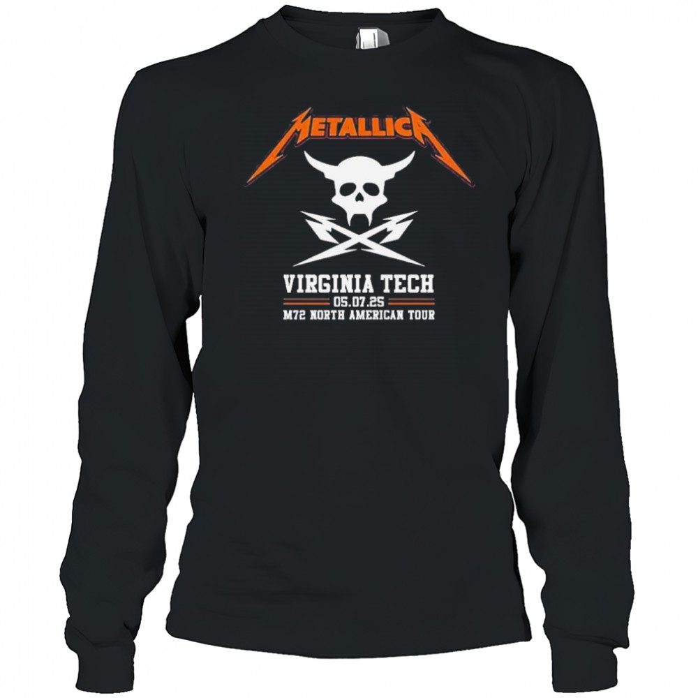 Metallica M72 North American Tour 2025 Merch Pop Up Virginia Tech Exit Light Enter Night Shirt Long Sleeved