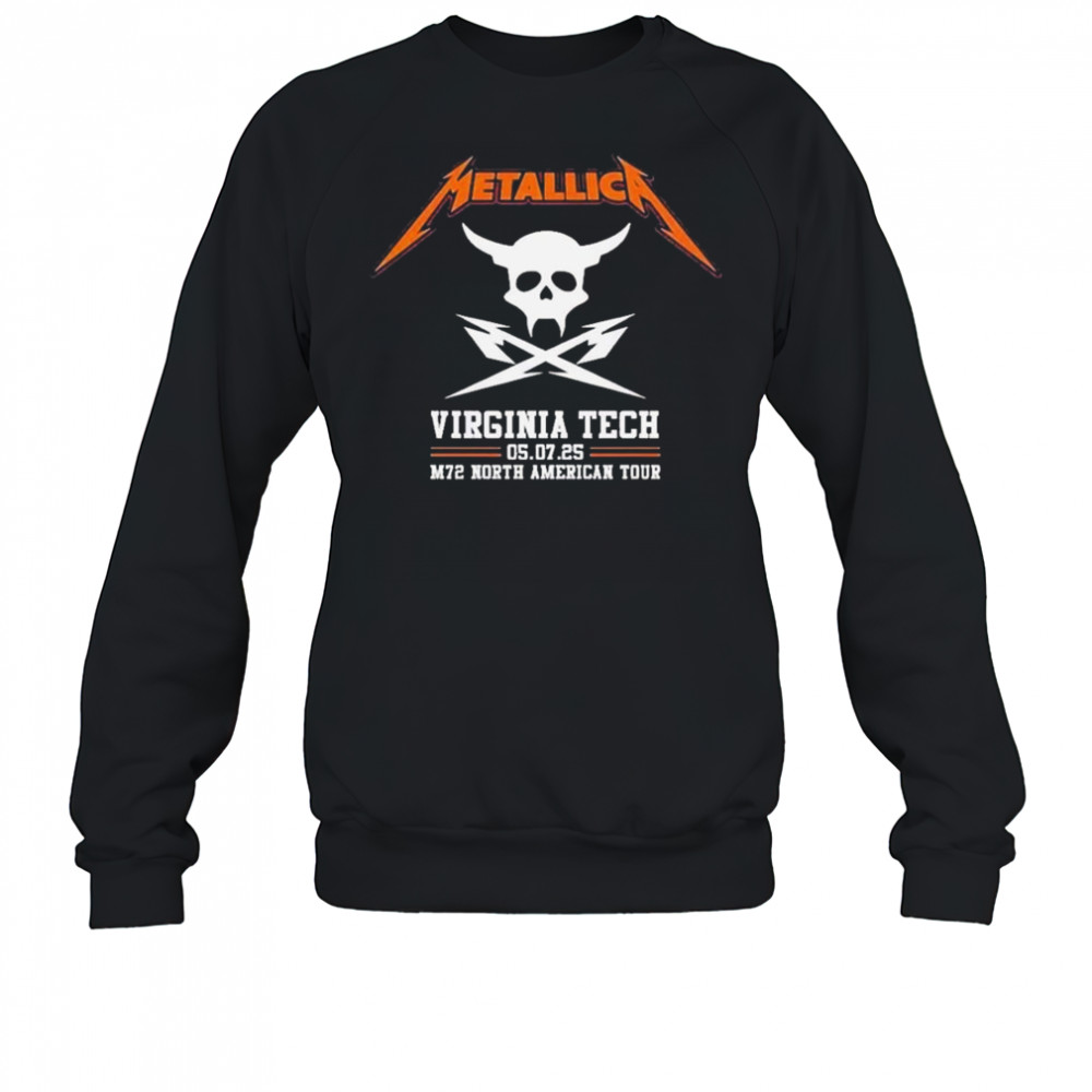 Metallica M72 North American Tour 2025 Merch Pop Up Virginia Tech Exit Light Enter Night Shirt Sweatshirt