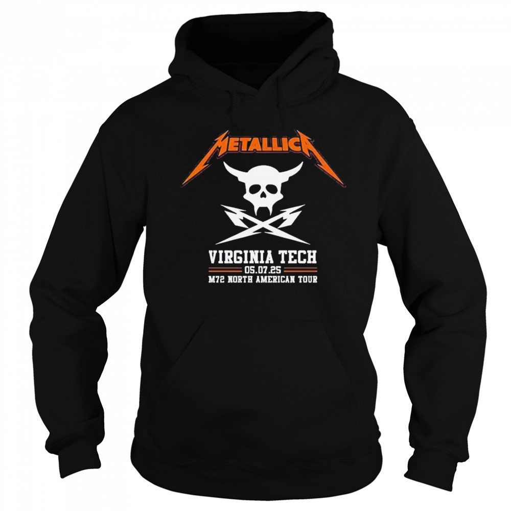 Metallica M72 North American Tour 2025 Merch Pop Up Virginia Tech Exit Light Enter Night Shirt Sweatshirt