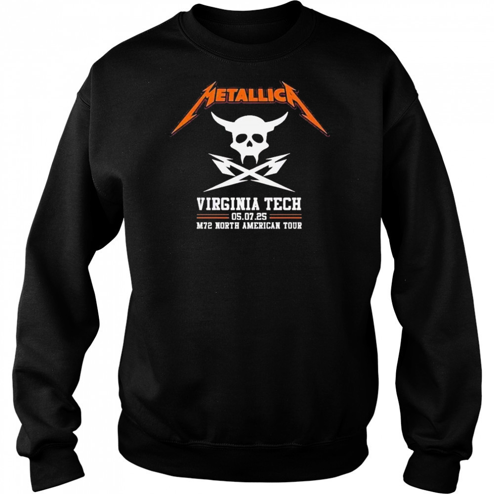 Metallica M72 North American Tour 2025 Merch Pop Up Virginia Tech Exit Light Enter Night Shirt Hoodie