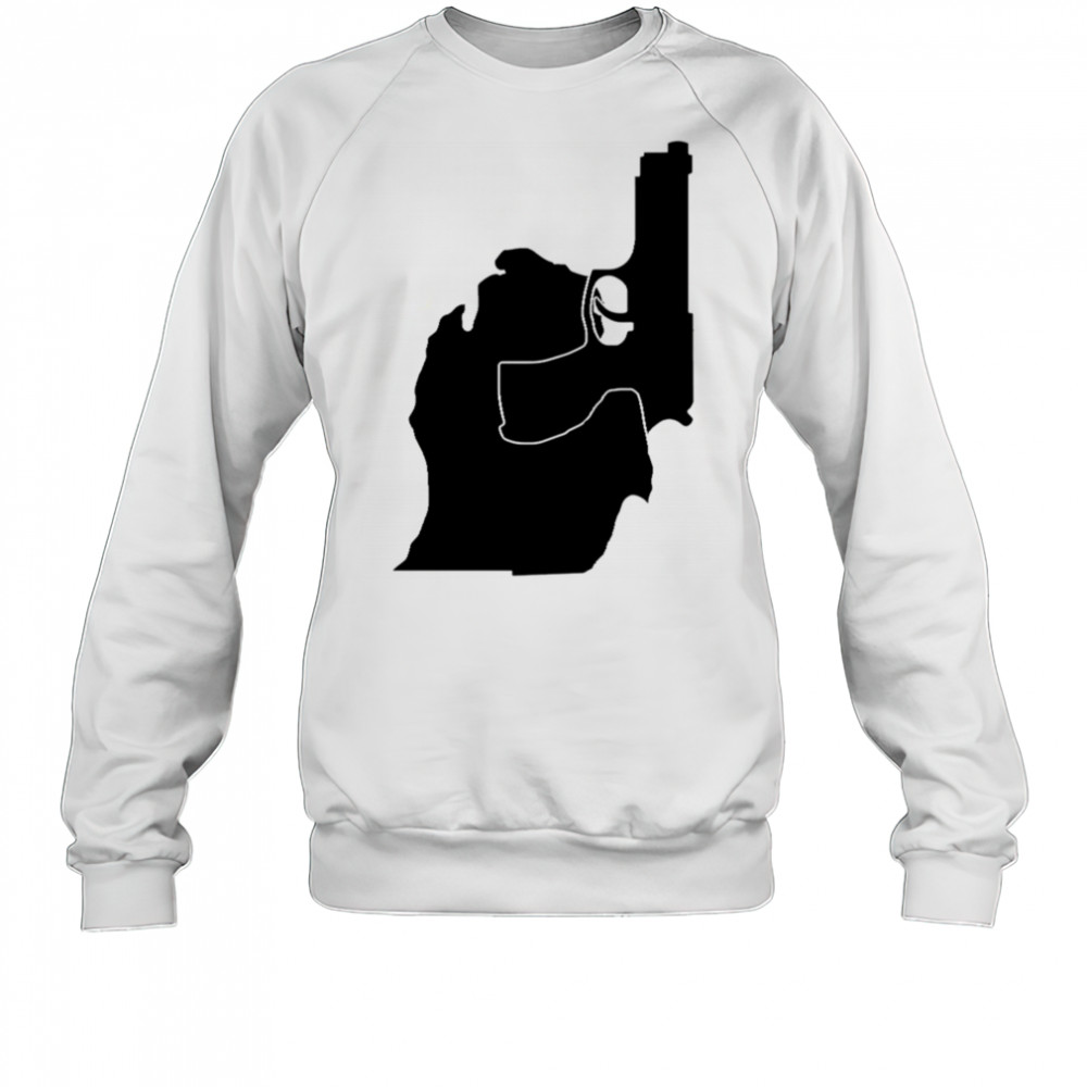 Michigan mitten with gun design shirt Sweatshirt