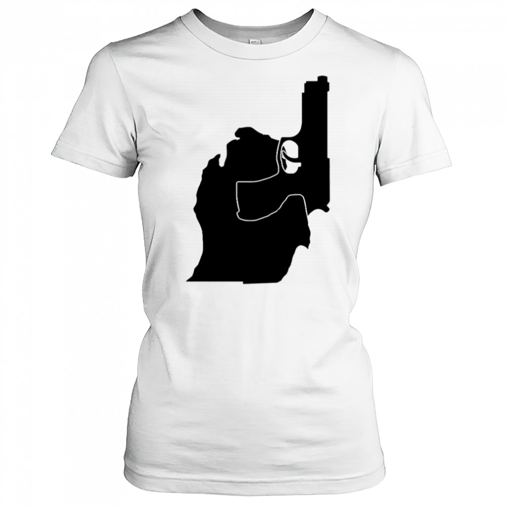 Michigan mitten with gun design shirt Women's T-shirt
