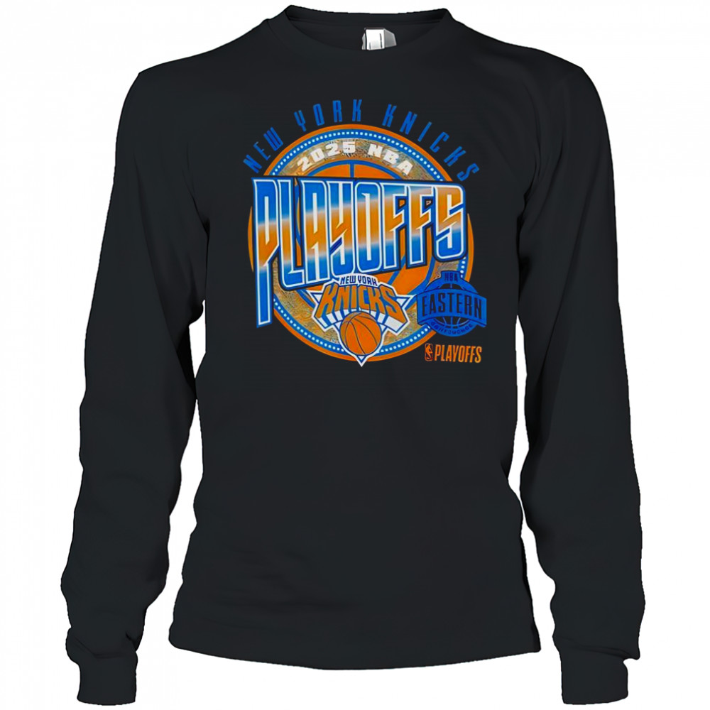 New York Knicks Basketball 2025 Playoffs Game Day T-Shirt Long Sleeved