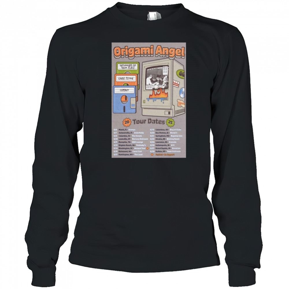Origami Angel Tour Dates 2025 t-shirt Long Sleeved