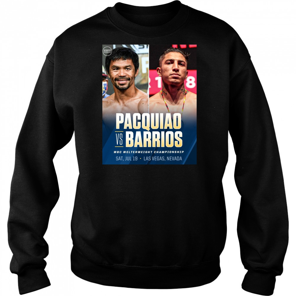 Pacquiao Vs Barrios WBC Welterweight Championship Sat July 19 Las Vegas Nevada 2025 Poster t-shirt Hoodie