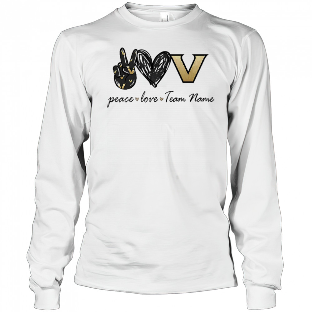 Personalized vanderbilt commodores peace love shirt Long Sleeved