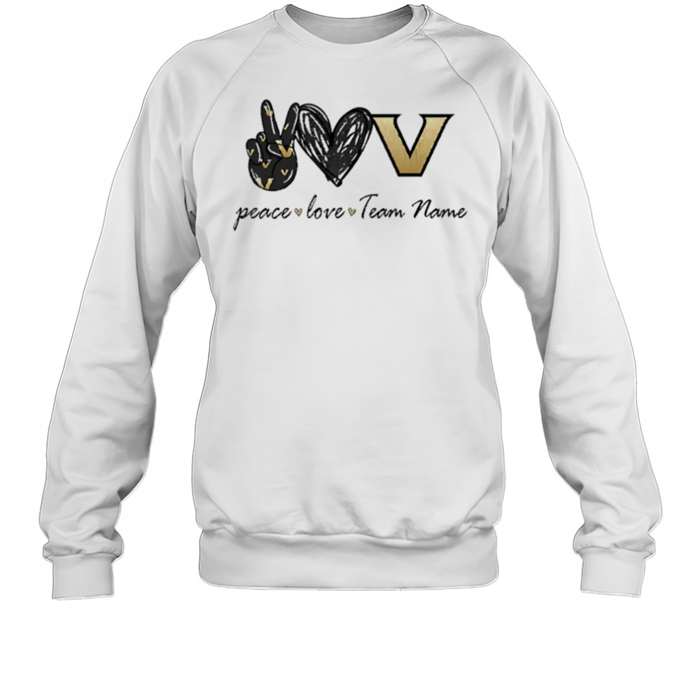 Personalized vanderbilt commodores peace love shirt Sweatshirt
