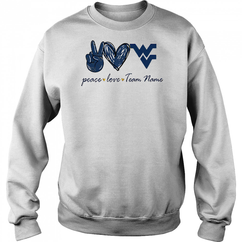 Personalized west Virginia mountaineers peace love shirt Hoodie
