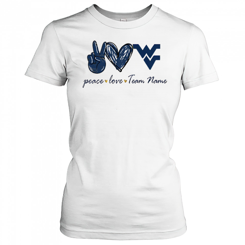 Personalized west Virginia mountaineers peace love shirt Women's T-shirt