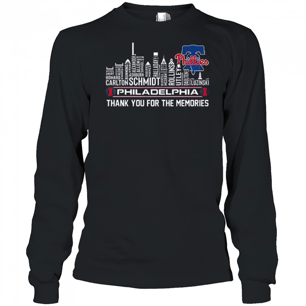 Philadelphia Phillies Skyline City Thank You For The Memories T-Shirt Long Sleeved