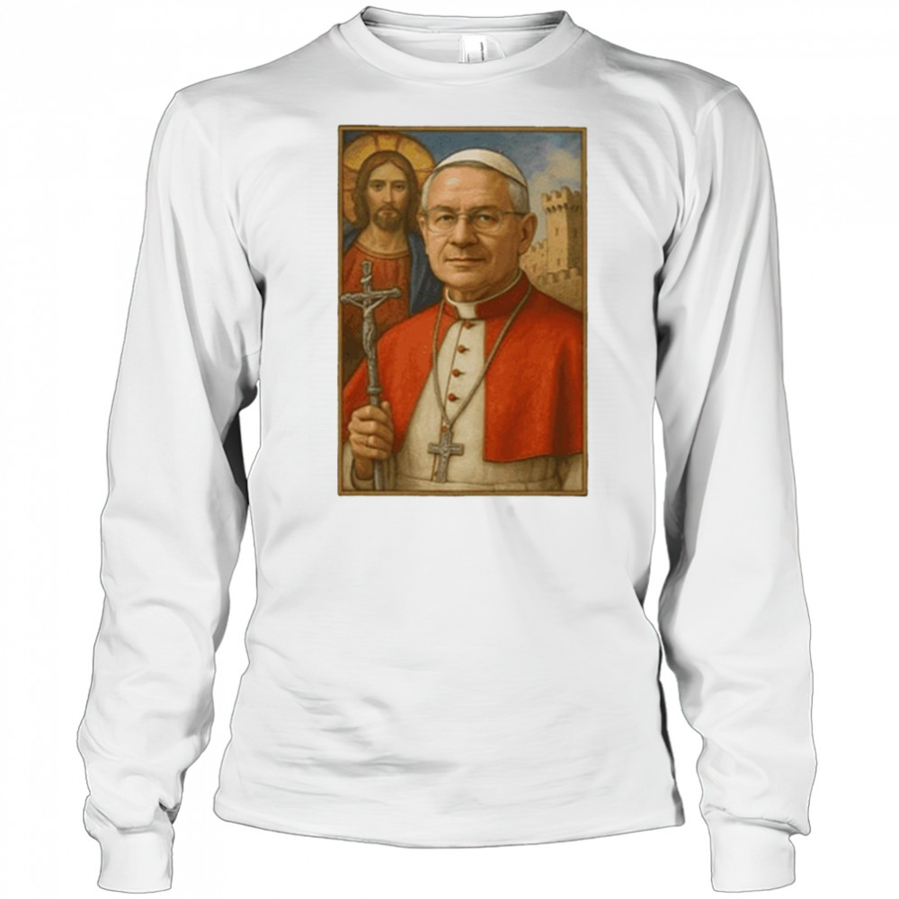 Poster Robert Prevost Pope Leo XIV First American Pope Retro t-shirt Long Sleeved
