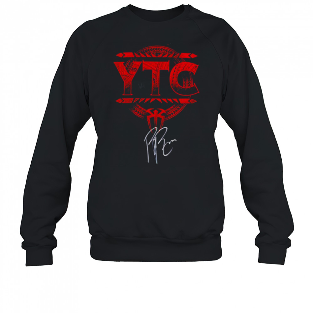 Roman Reigns WWE Autographed YTC shirt Sweatshirt