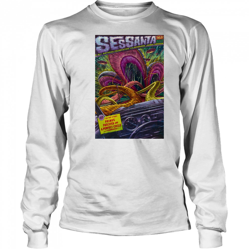 Sessanta V 2.0 Primus, Puscifer and A Perfect Circle Charlotte NC 2025 t-shirt Long Sleeved