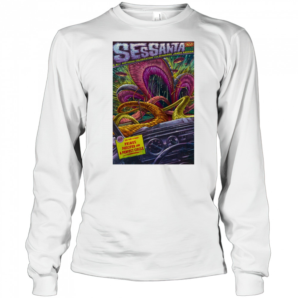 Sessanta V 2.0 Primus, Puscifer and A Perfect Circle Charlotte NC 2025 t-shirt Long Sleeved