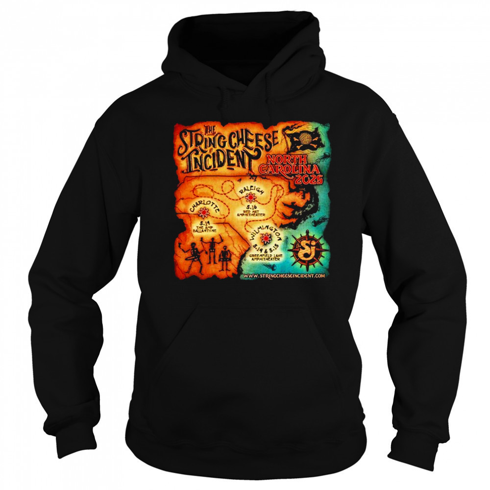 The String Cheese Incident North Carolina 2025 Tour Pirate Map Dates T-shirt Sweatshirt