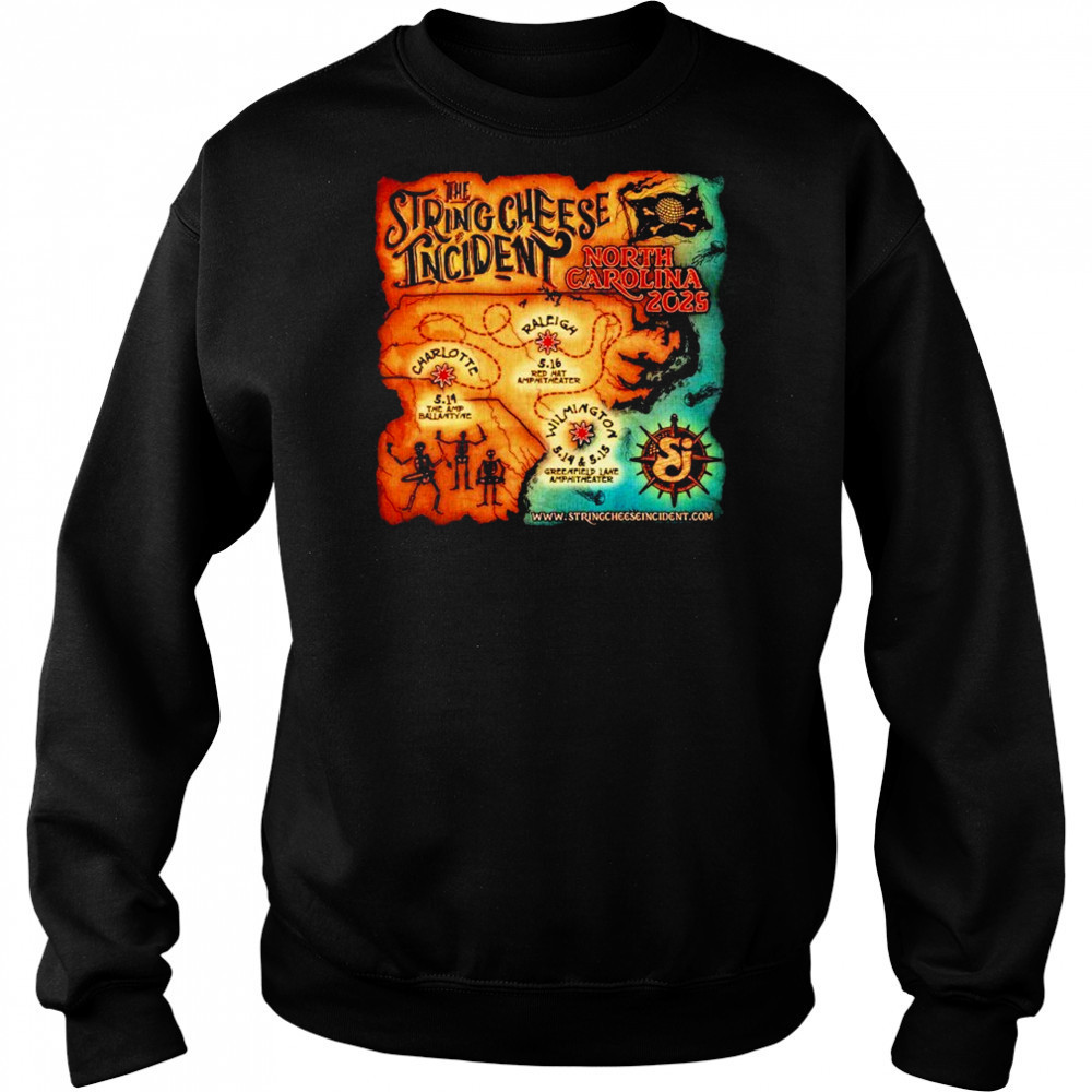 The String Cheese Incident North Carolina 2025 Tour Pirate Map Dates T-shirt Hoodie