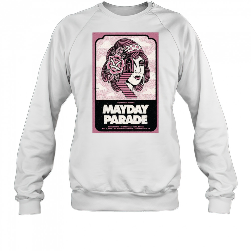 Three Cheers For 20 Years Tour Mayday Parade Microwave Grayscale Like Roses June 6 2025 Shirt Sweatshirt