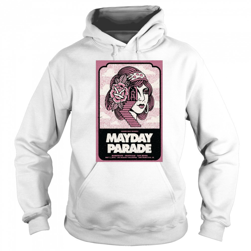 Three Cheers For 20 Years Tour Mayday Parade Microwave Grayscale Like Roses June 6 2025 Shirt Sweatshirt