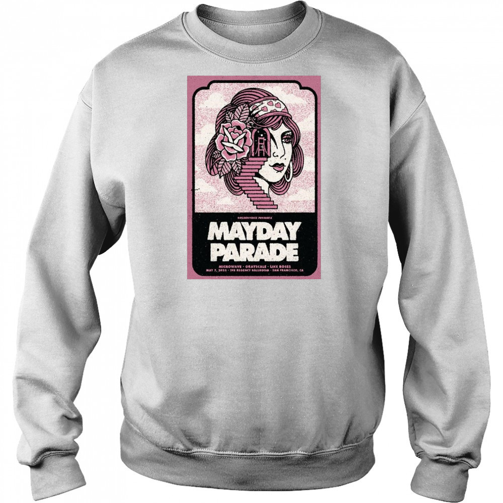 Three Cheers For 20 Years Tour Mayday Parade Microwave Grayscale Like Roses June 6 2025 Shirt Hoodie