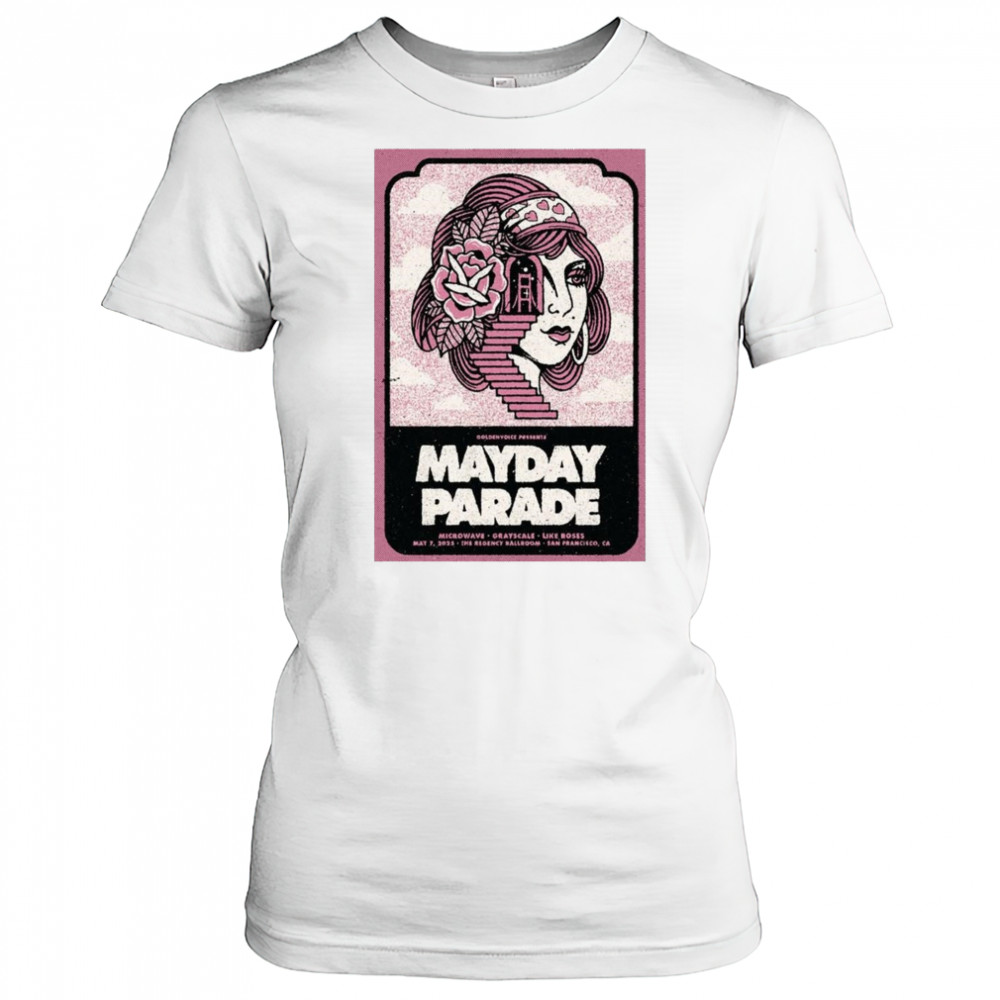 Three Cheers For 20 Years Tour Mayday Parade Microwave Grayscale Like Roses June 6 2025 Shirt Women's T-shirt