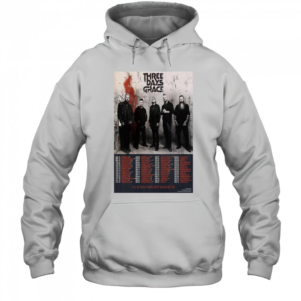 Three Days Grace ALIENATION Out August 22 Tour t-shirt Hoodie