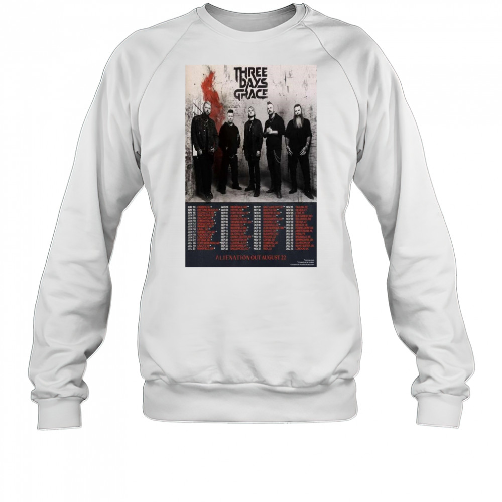 Three Days Grace ALIENATION Out August 22 Tour t-shirt Sweatshirt
