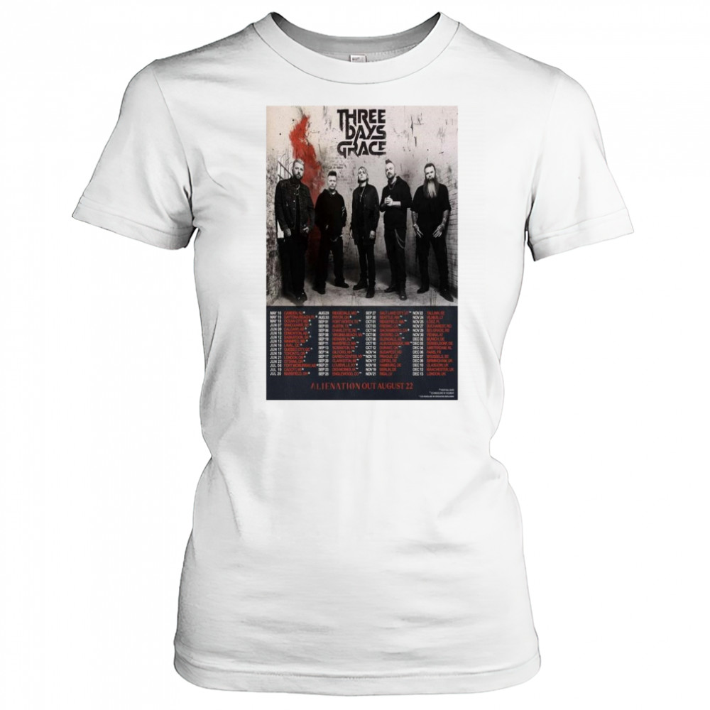 Three Days Grace ALIENATION Out August 22 Tour t-shirt Women's T-shirt