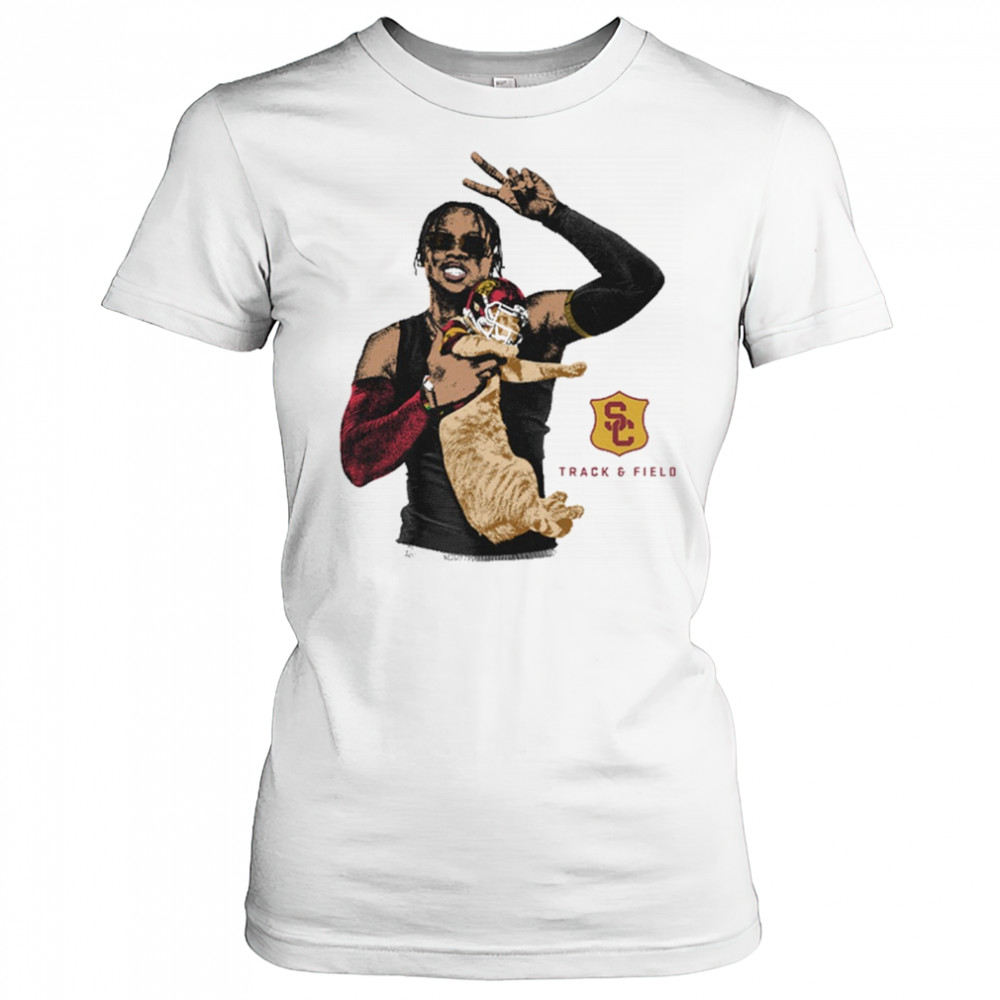 Travis Williams USC Trojans Track & Field NCAA Division I Portrait Cat t-shirt Women's T-shirt