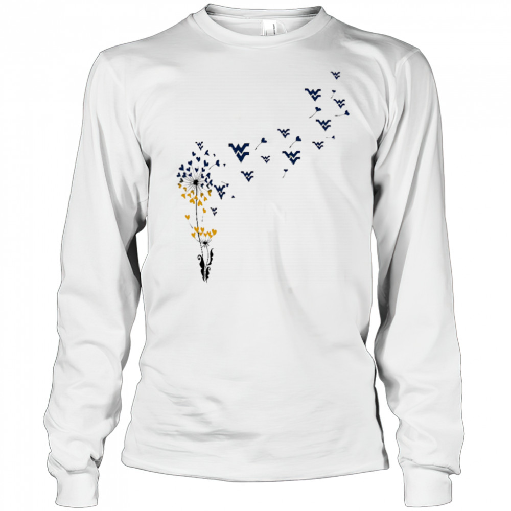 West Virginia Mountaineers Heart Dandelion shirt Long Sleeved