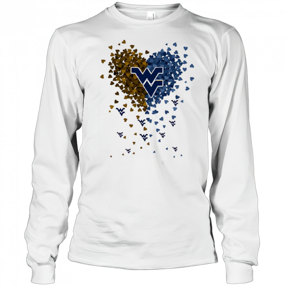 West Virginia mountaineers heart explosion shirt Long Sleeved