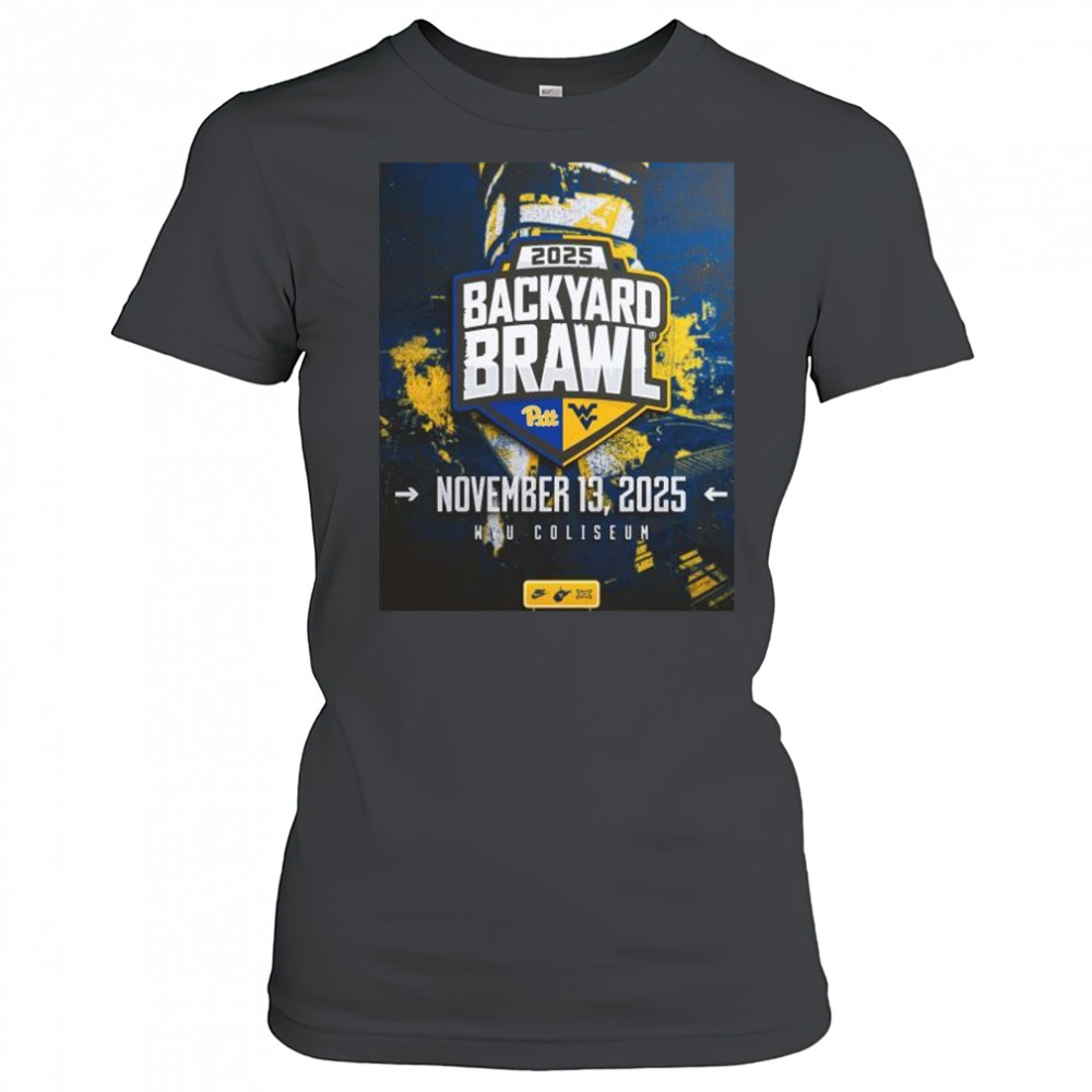 West Virginia Mountaineers vs Pittsburgh Panthers 2025 Backyard Brawl November 13 2025 WVU Coliseum t-shirt Women's T-shirt