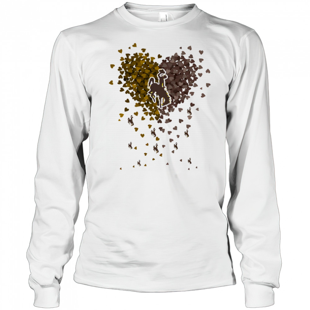 Wyoming Cowboys heart explosion shirt Long Sleeved