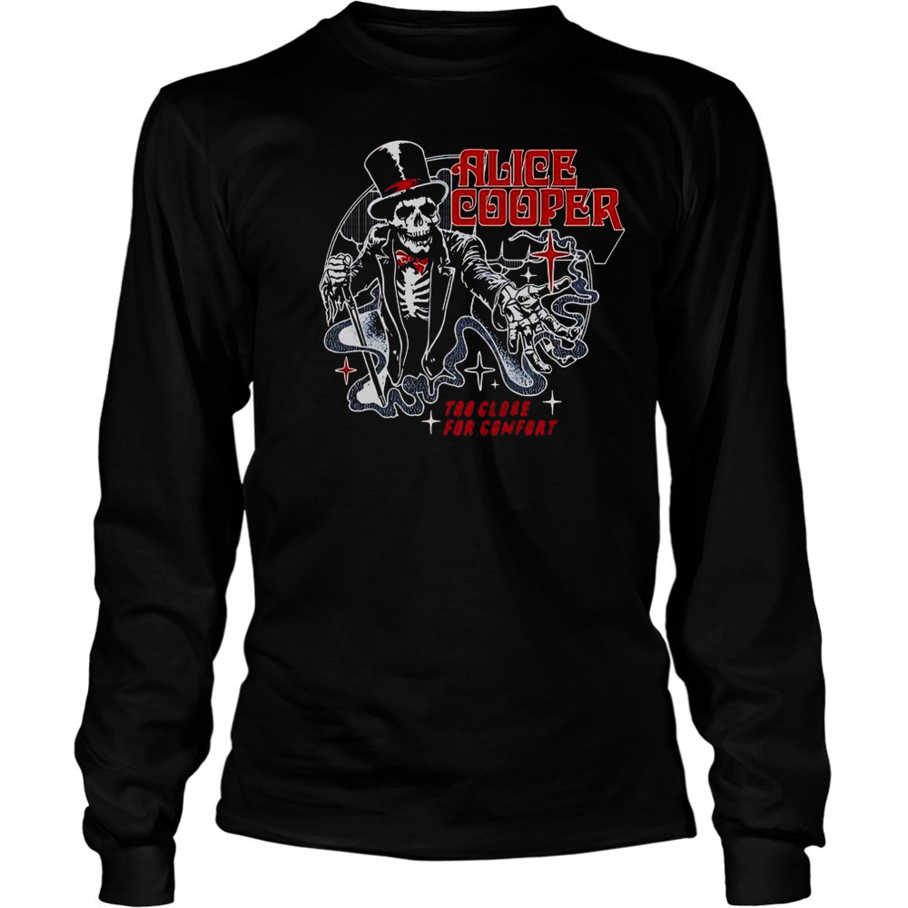 Alice Cooper Too Close For Comfort Ringmaster Tour 2025 Skeleton T-Shirt Long Sleeved