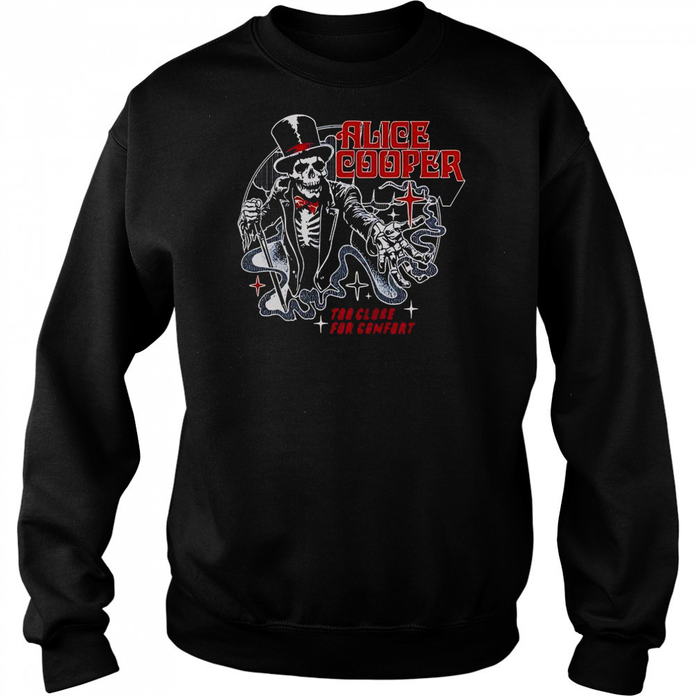 Alice Cooper Too Close For Comfort Ringmaster Tour 2025 Skeleton T-Shirt Hoodie