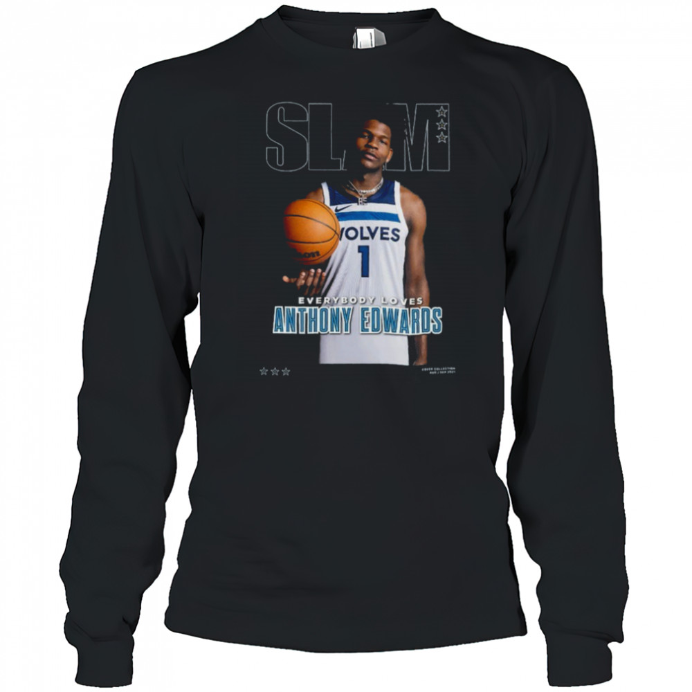 Anthony Edwards Minnesota Timberwolves SLAM Cover T Shirt Long Sleeved